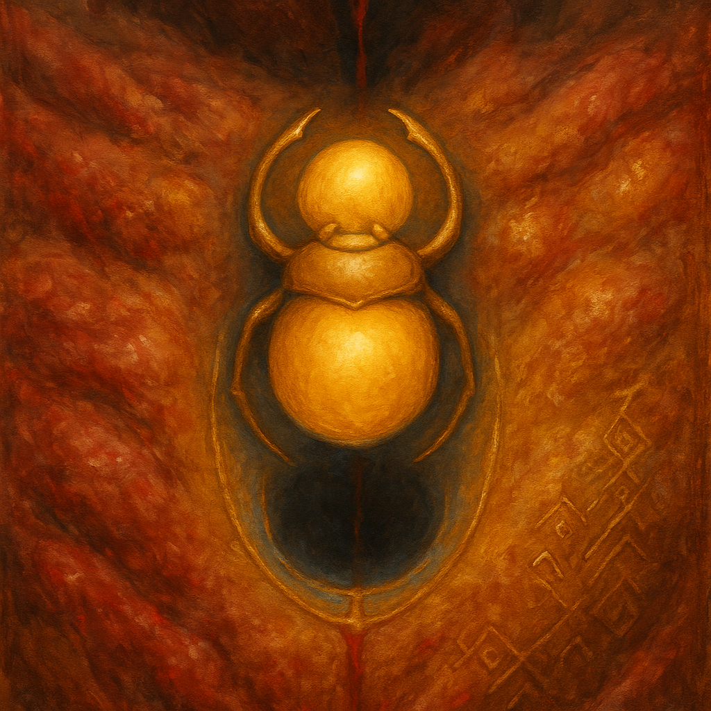 Scarab and Orbs in Fiery Landscape.png